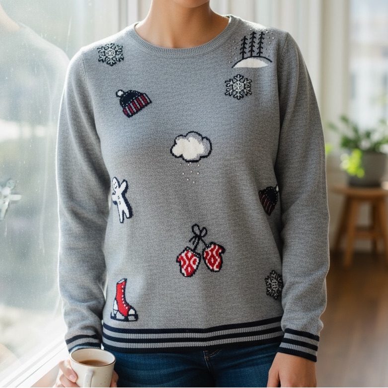 Leo & Ugo Snow Play Winter Wonderland Sweater Size 48- Us 16